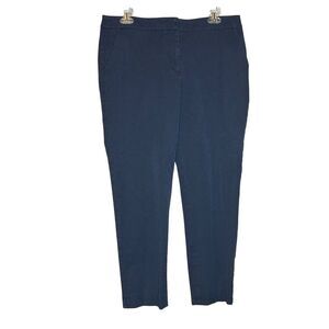 Talbots Womens Hampshire Ankle Flat Front‎ Navy Blue Size 10 Pants